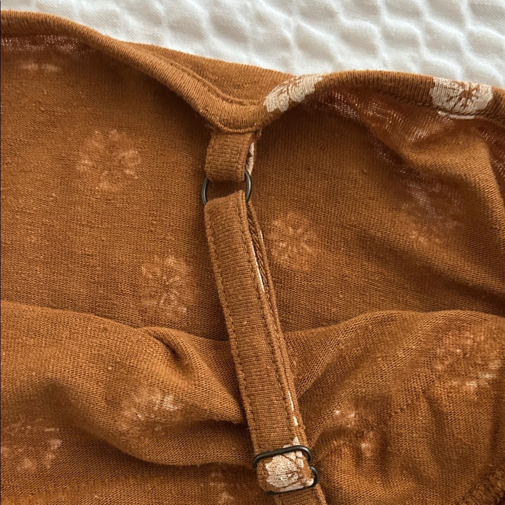 Market & Spruce Rust Brown Daisy-Print Cami with Spaghetti Straps - Picture 4 of 8